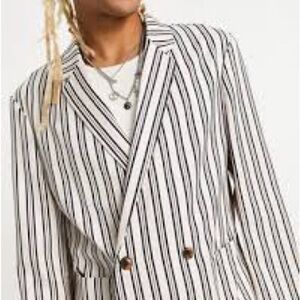 ASOS double breasted women’s blazer stripes lightweight